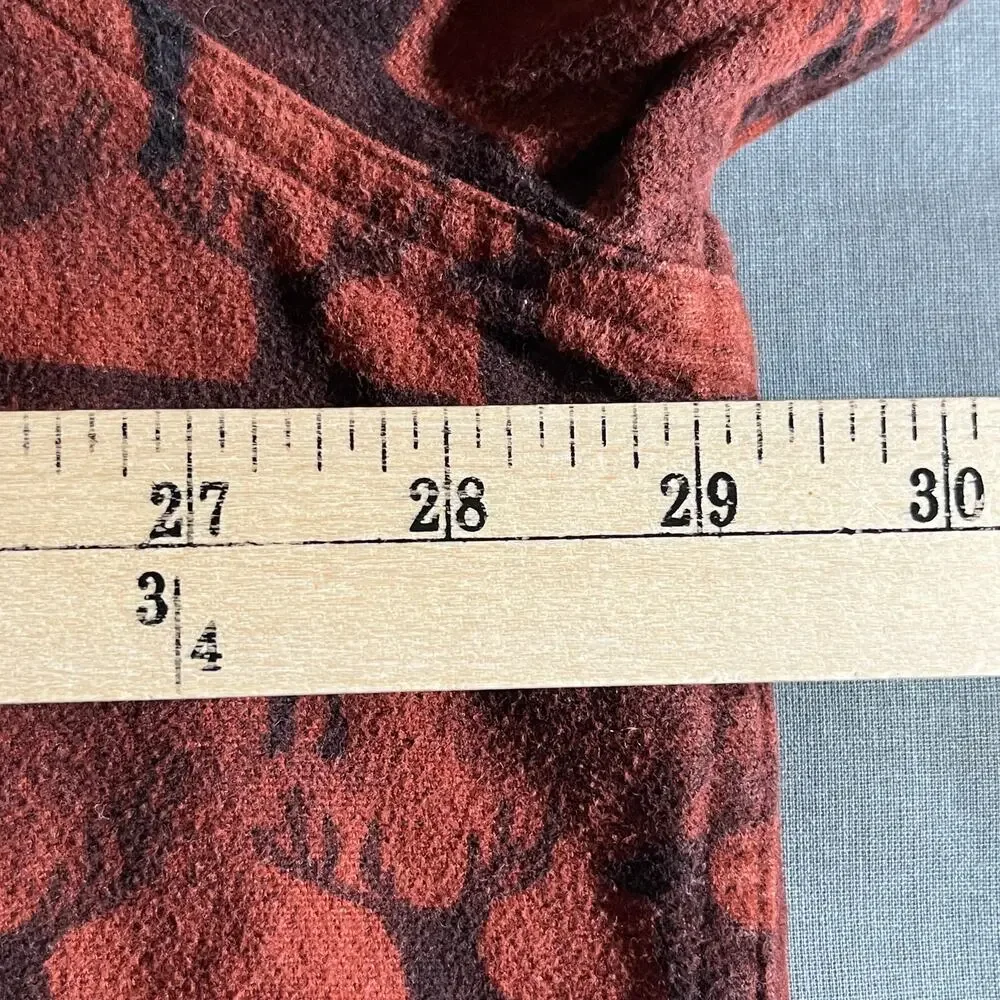Woolrich Shirt Mens 2XLT Brown Deer Print Button Up Long Sleeves Casual Outdoors